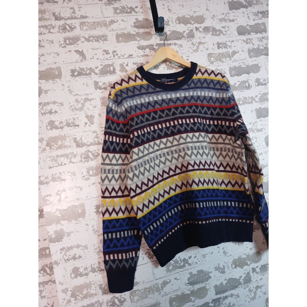 90's Nordic Lambswool‎ Fair Isle Sweater Large Soft Cozy Preppy Ski Grunge - Picture 3 of 16